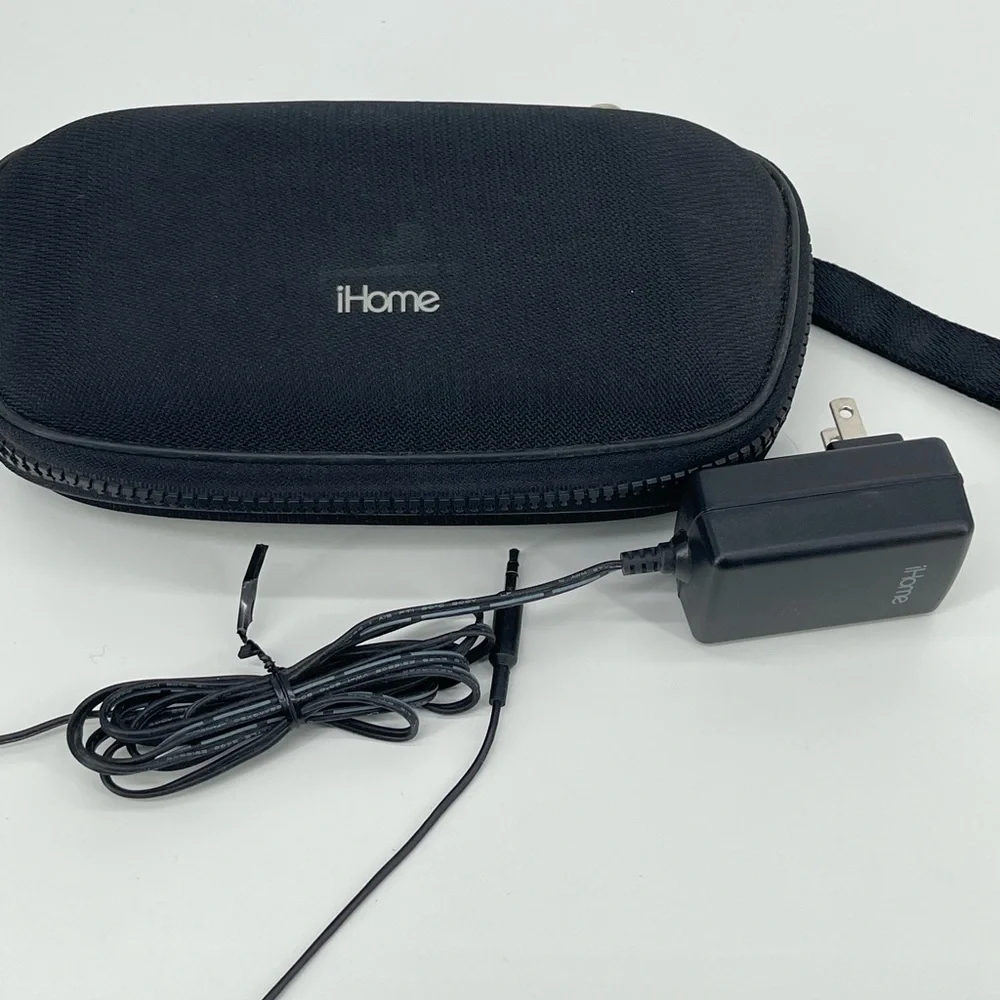 iHome Black Portable Speaker Travel Case with Power Adapter